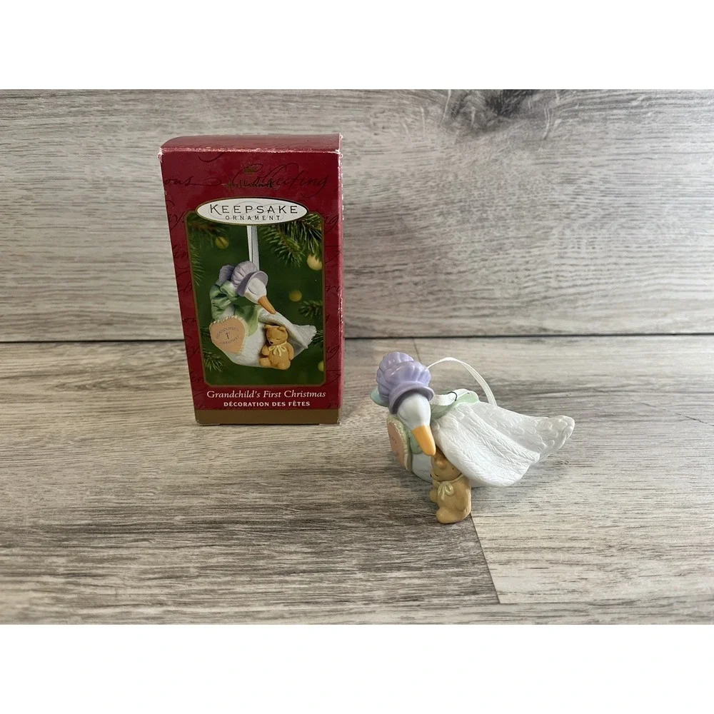Hallmark Keepsake Grandchild's First Christmas  Ornament 2001‎ Goose Bird Baby